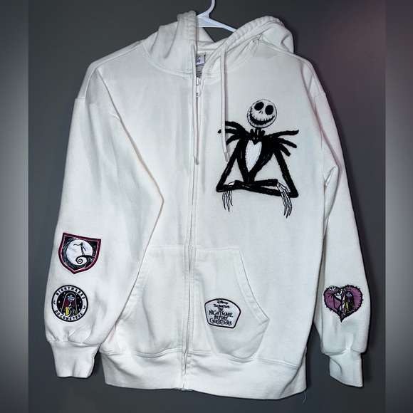 Disney White Hoodie with Character Patches - Picture 1 of 7